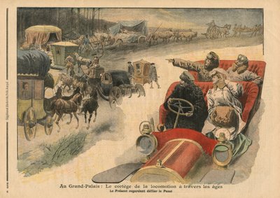 At the Grand Palais, history of locomotion throughout the ages, illustration from 